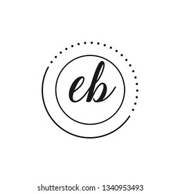 EB  Initial Handwriting logo template vector
