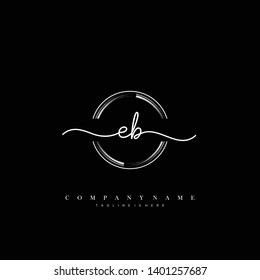 EB initial handwriting logo template vector