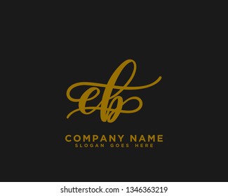 EB Initial Handwriting Logo Vector