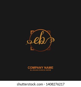 EB Initial handwriting logo vector