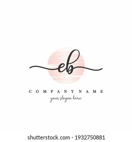 EB Initial handwriting logo vector. Hand lettering With Sunrise for designs.