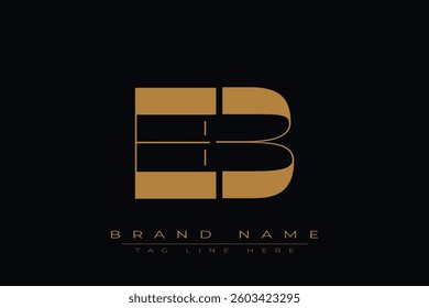 EB initial letter logo design. Letter E and B luxury alphabet letter logo icon template