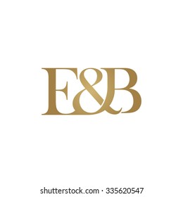 E&B Initial logo. Ampersand monogram golden logo