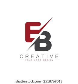 Monograma inicial EB com letra logotipo criativo