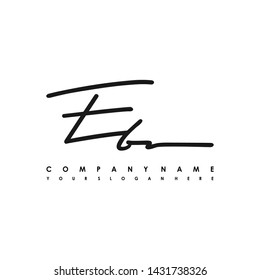 EB initial signature logo. handwriting logo template vector,