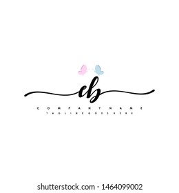 EB initial signature logo. handwriting logo template vector,