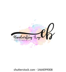 EB initial signature logo. handwriting logo template vector,