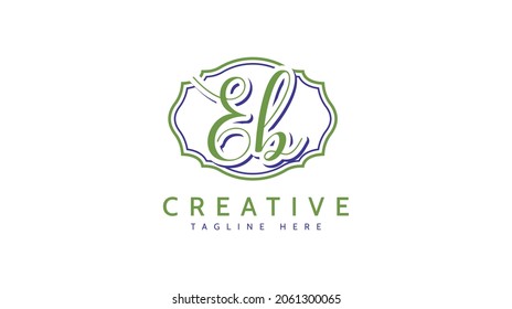 Eb Initials, handwriting logo vector