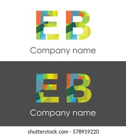 EB letter abstract mosaic shape icon colorful
