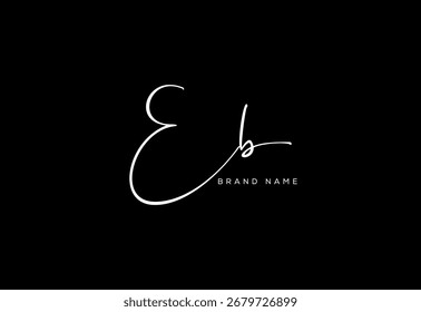 Logo de escritura a mano cursiva de belleza de letra EB.
