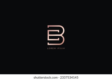 eb letter fashion brand design modern style creative golden wordmark design typography illustration, eb lettering, eb line style