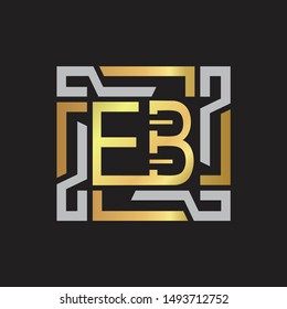 EB Letter logo initial capital monogram with abstrac ornament