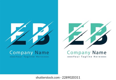 Elementos de concepto de diseño de vectores de logotipos de letras EB