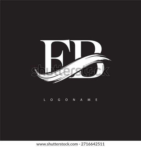 EB Letter Monogram Logo with Brush Stroke for Modern Brand Identity
