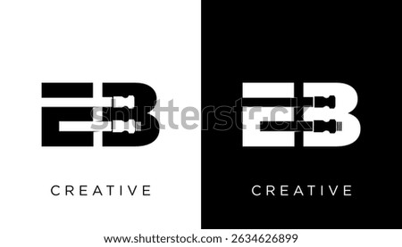 EB Letter plumbing logo design vector template, plumber logo design