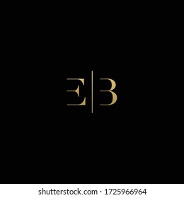 EB lettering minimal logo vector icon in vintage style
