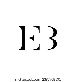 EB lettermark logo. Combination of letters E and B. EB monogram logotype.