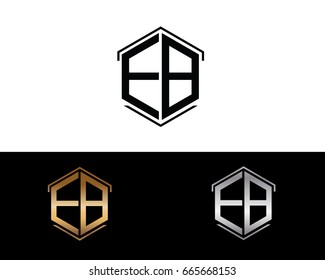 EB Letters linked with hexagon shape logo