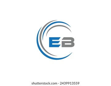 EB-Logo-Design, kreativer minimalistischer Buchstabe EF-Logo-Design
