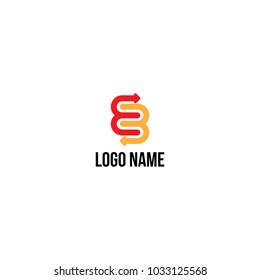 EB Logo Initial Letter With Arrow.