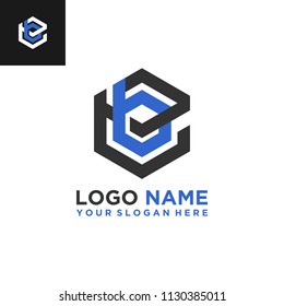 EB logo letter initial, Abstract polygonal Background Logo,