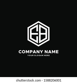 EB logo letter initial, Abstract polygonal Background Logo geometric letter logo design vector Hexagon logo concept for business