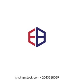 EB logo letter initial, Abstract polygonal Background Logo geometric letter logo design vector Hexagon logo concept for business