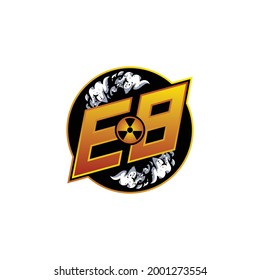 EB Logo Monogram Gaming with Gas Shape designs template vector icon modern