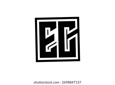 EB Modern Monogram Logo Design with Bold Geometric Shape and Minimal Frame.