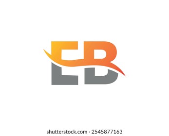 Design de logotipo de letra exclusiva moderno da EB. Modelo de vetor inicial.