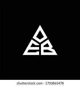 EB monogram logo with 3 pieces shape isolated on triangle design template