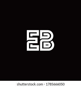 EB monogram logo with abstract line design template