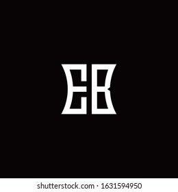 EB monogram logo with curved side style design template