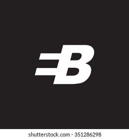 EB negative space letter logo black background