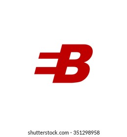EB negative space letter logo red