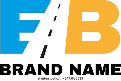 EB road icon alphabet logo design