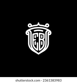 EB shield initial monogram with high quality professional design that will print well