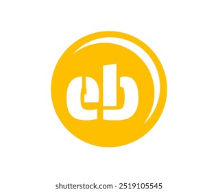 EB sport emblem or team logotype. Ball logo with a combination of Initial letter E and B for balls shop, sports company, training, club badge. Vector illustration.