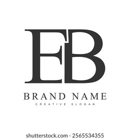 EB trendy logotype template. Initial letter e and b classic font style. Creative logo for company name or identity. Vector illustration.
