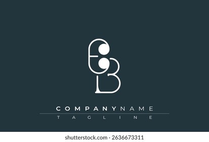 EB Typography Logo Design. Stylish monogram design depiction featuring the letters E and B combined in an artistic signature style, delivering a unique and creative visual representation.