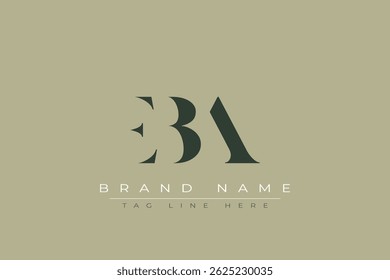 EBA abstract letter logo design. This logo is designed by three abstract letters.