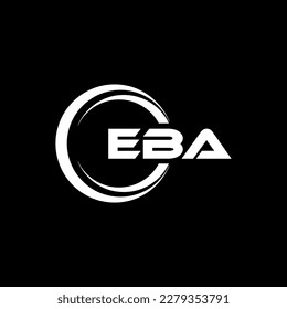 EBA letter logo design in illustration. Vector logo, calligraphy designs for logo, Poster, Invitation, etc.