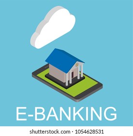 e-banking concept. isometric flat design