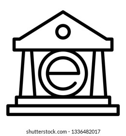 ebanking technology icon design with creative modern concept and black and white outline style logo shape for pictogram, website, technology, web button design vector eps 10 - Vector 