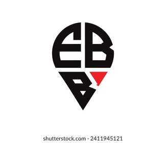 EBB letter location shape logo design