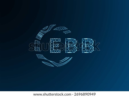 EBB low poly letter logo vector design. EBB lower poly logo design. EBB unique low poly logo design.