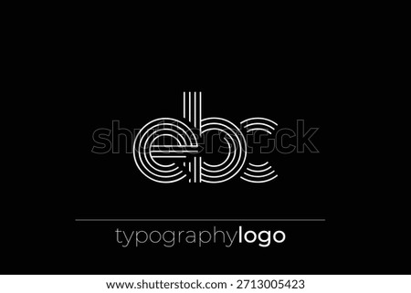 EBC modern geometric typography logo. Modern and stylish composition featuring a monochromatic typography logo illustration designed with intricate lines.