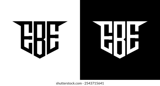 EBE letter logo design with white background in illustrator, vector logo modern alphabet font overlap style, calligraphy designs for logo, Poster, Invitation, etc.