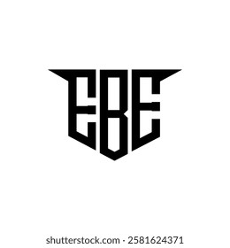 EBE letter logo design with white background in illustrator, vector logo modern alphabet font overlap style, calligraphy designs for logo, Poster, Invitation, etc.
