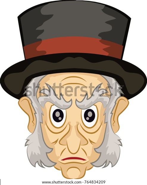 Ebenezer Scrooge Main Character Christmas Carol Stock Vector Royalty